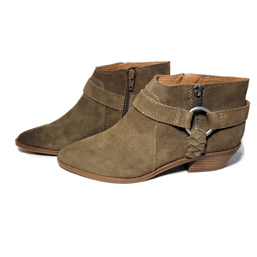 Lucky Brand Booties Women Ankle Boots SZ 6 Enitha Shoes Suede - Picture 6 of 16